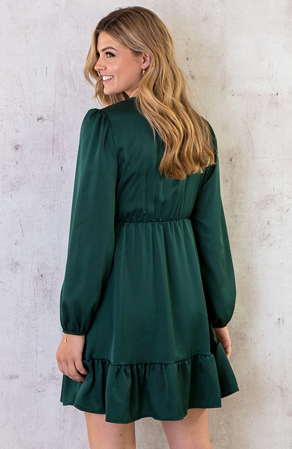 Flawless Ruffle Jurk Smaragd – shoparchief, foto 4
