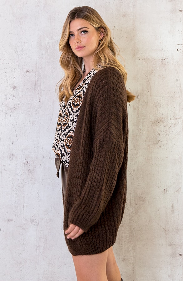 Gebreid Oversized Vest Choco – shoparchief, foto 3