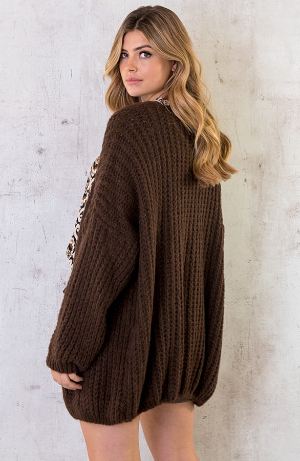 Gebreid Oversized Vest Choco – shoparchief, foto 4