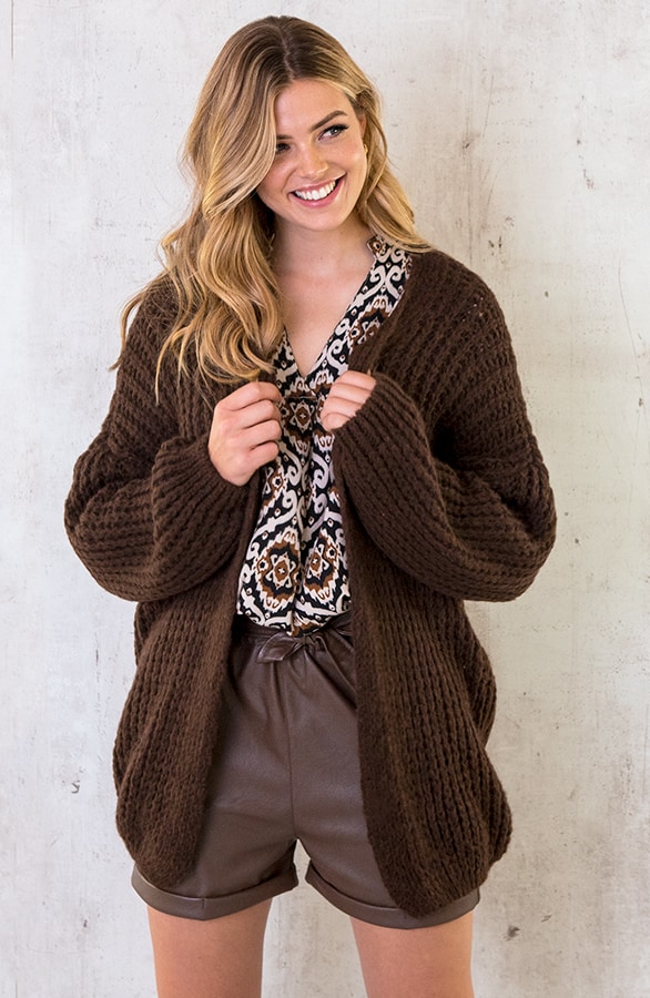 Gebreid Oversized Vest Choco – shoparchief, foto 2