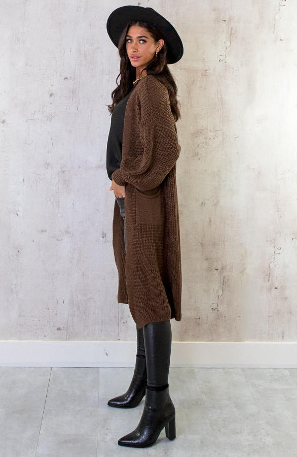 Gebreid Vest Met Zakken Choco – shoparchief, foto 4