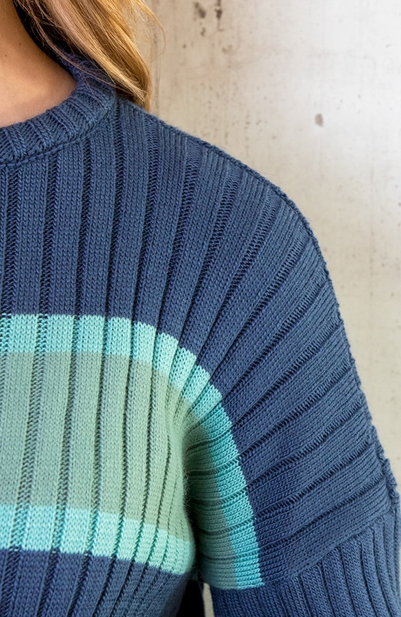 Gebreide Strepen Jurk Blauw – shoparchief, foto 6