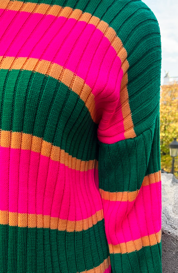Gebreide Strepen Jurk Roze Groen – shoparchief, foto 7