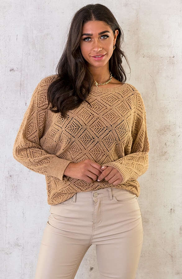 Gehaakte Lurex Top Longsleeve Goud – shoparchief, foto 2