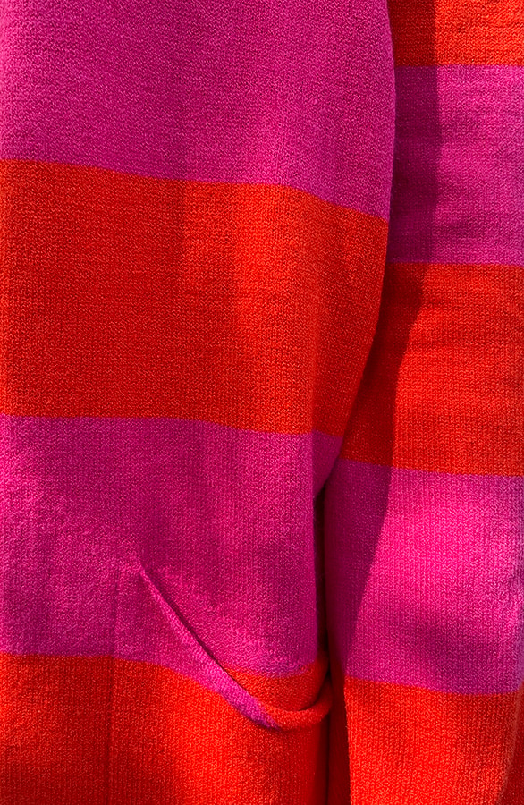 Gestreept Midi Vest Roze Oranje – shoparchief, foto 8