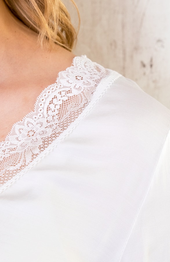 Kanten Silk Blouse Ecru – shoparchief, foto 6