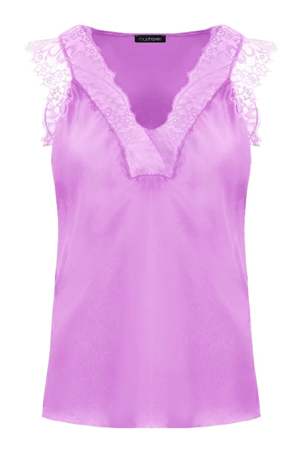 Kanten Silk Top Lila – shoparchief