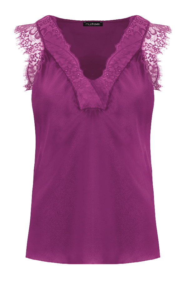Kanten Silk Top Magenta – shoparchief