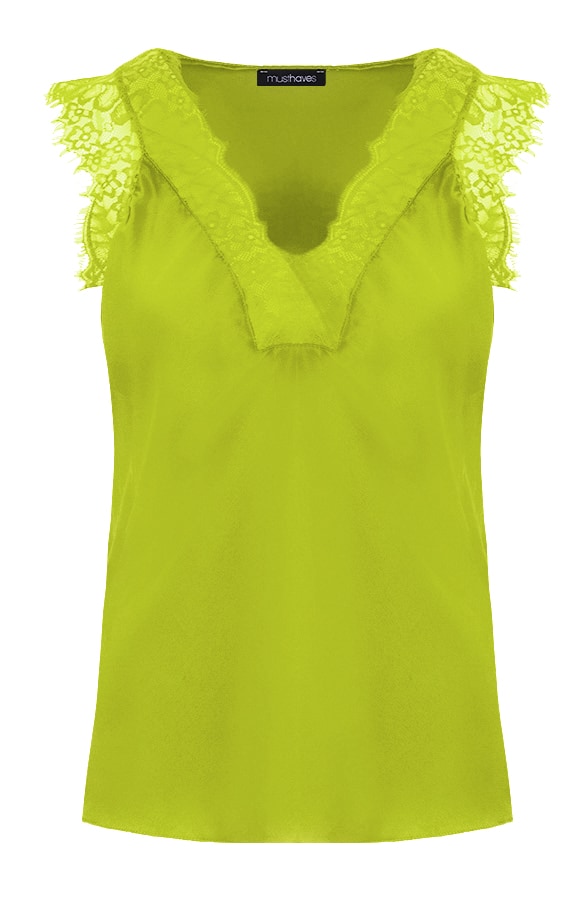 Kanten Silk Top Olive – shoparchief