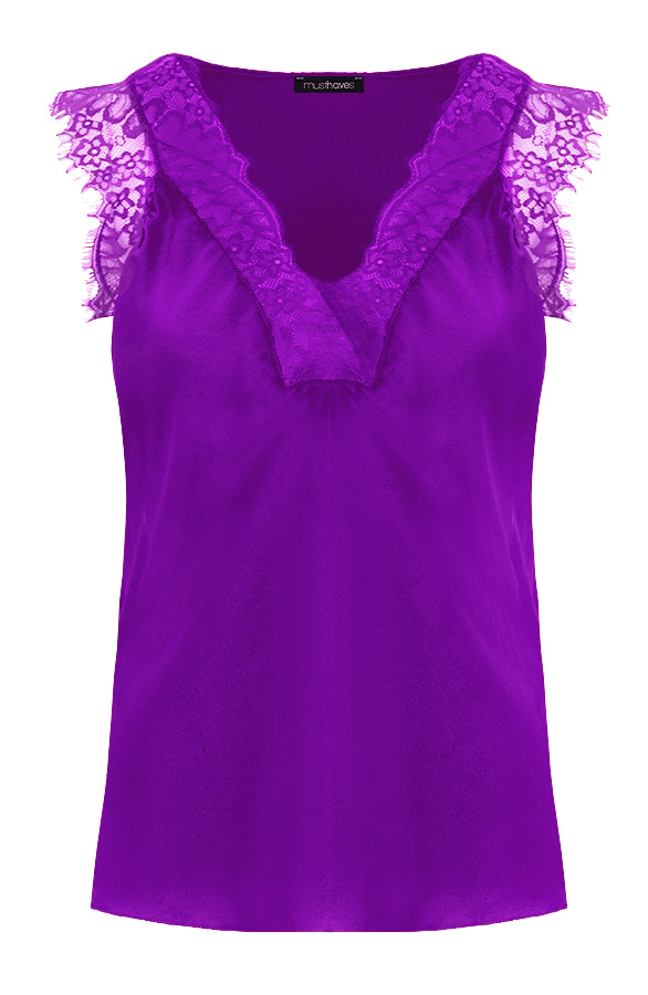 Kanten Silk Top Paars – shoparchief