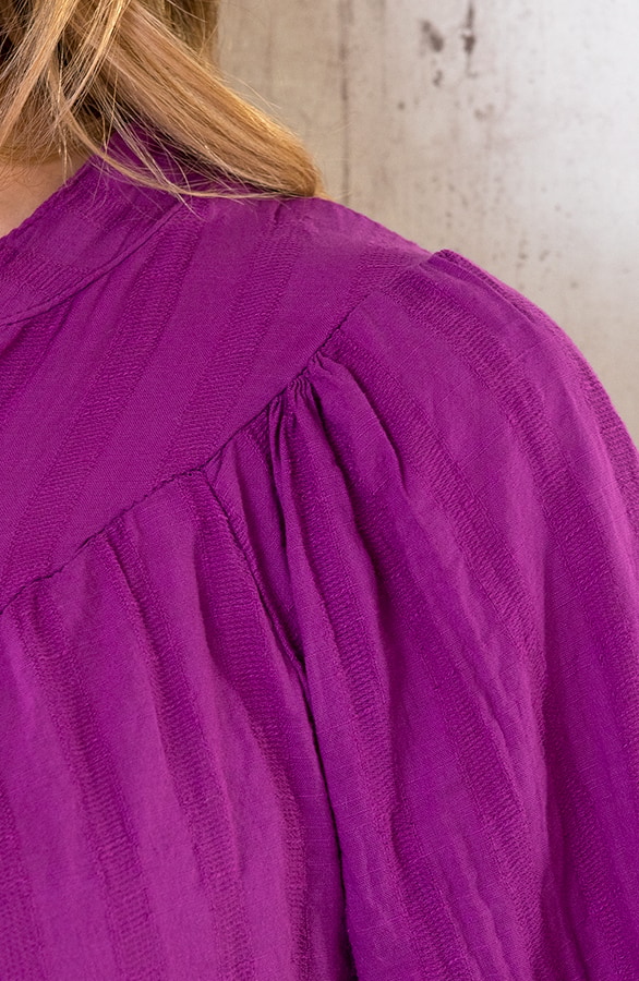 Katoenen Knopen Blouse Magenta – shoparchief, foto 5