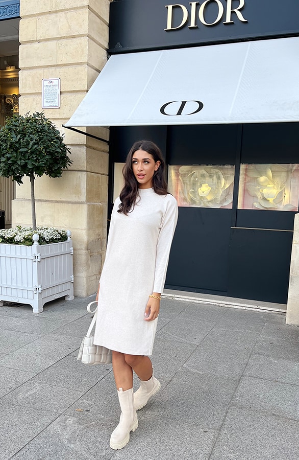 Knitted Dress Beige – shoparchief, foto 6