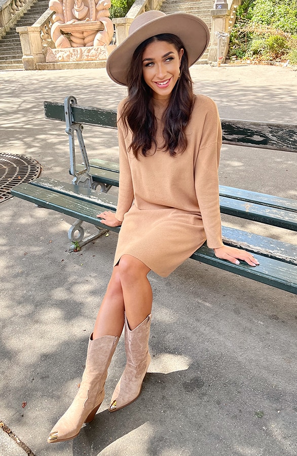 Knitted Dress Camel – shoparchief