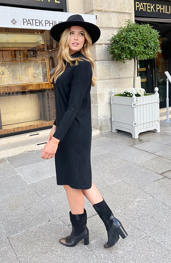 Knitted Dress Zwart – shoparchief, foto 3