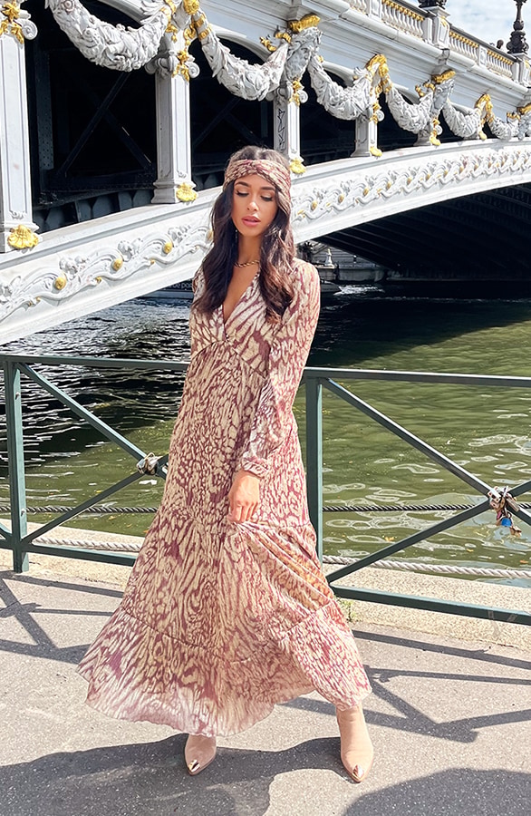 Luxury Maxi Print Jurk – shoparchief, foto 3