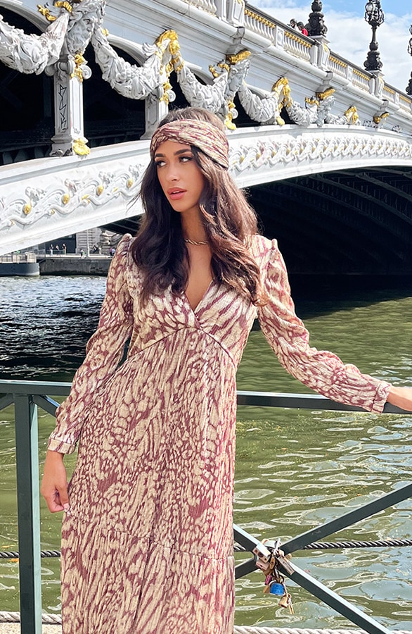 Luxury Maxi Print Jurk – shoparchief, foto 8