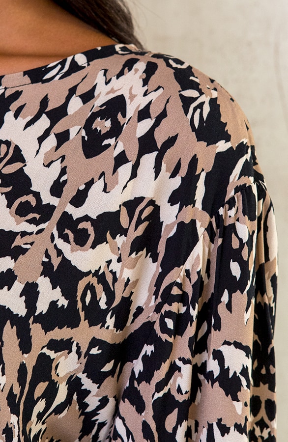 Maxikleid Deluxe Print Schwarz Beige, Shoparchiv, Foto 6