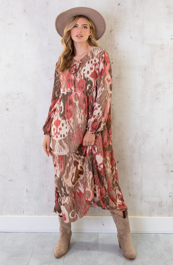 Maxikleid Limited Print Beige Koralle, Shoparchiv, Foto 2