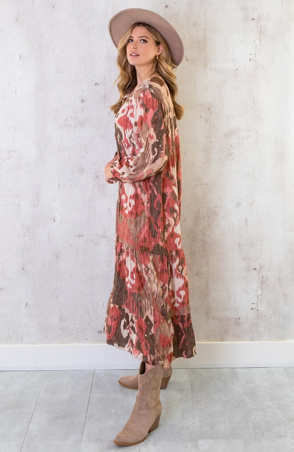 Maxikleid Limited Print Beige Koralle, Shoparchiv, Foto 3