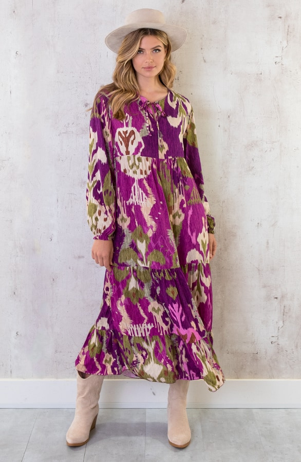 Maxi Dress Limited Print Magenta – shoparchief