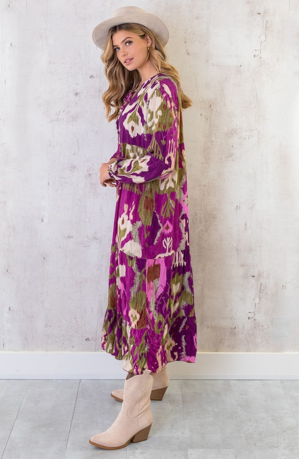 Maxi Dress Limited Print Magenta – shoparchief, foto 4