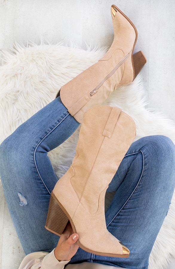 Metallic Laarzen Beige – shoparchief, foto 2
