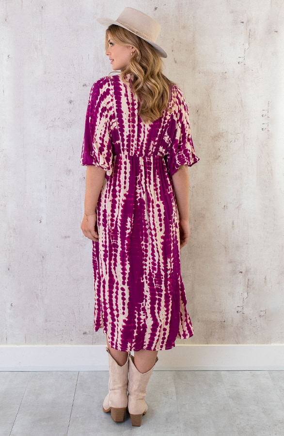 Midi Jurk Met Print Aubergine – shoparchief, foto 5
