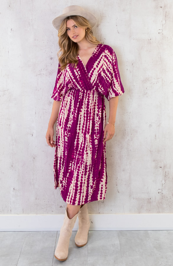 Midi Jurk Met Print Aubergine – shoparchief, foto 2