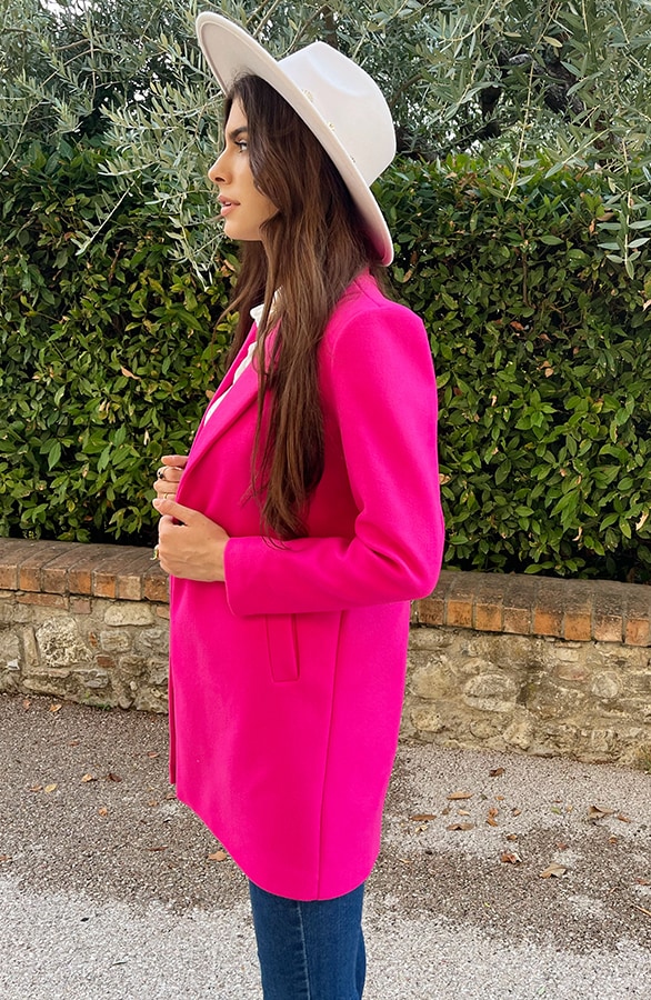 Midi Trenchcoat Fuchsia – shoparchief, foto 4