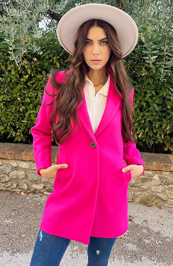 Midi Trenchcoat Fuchsia – shoparchief, foto 6