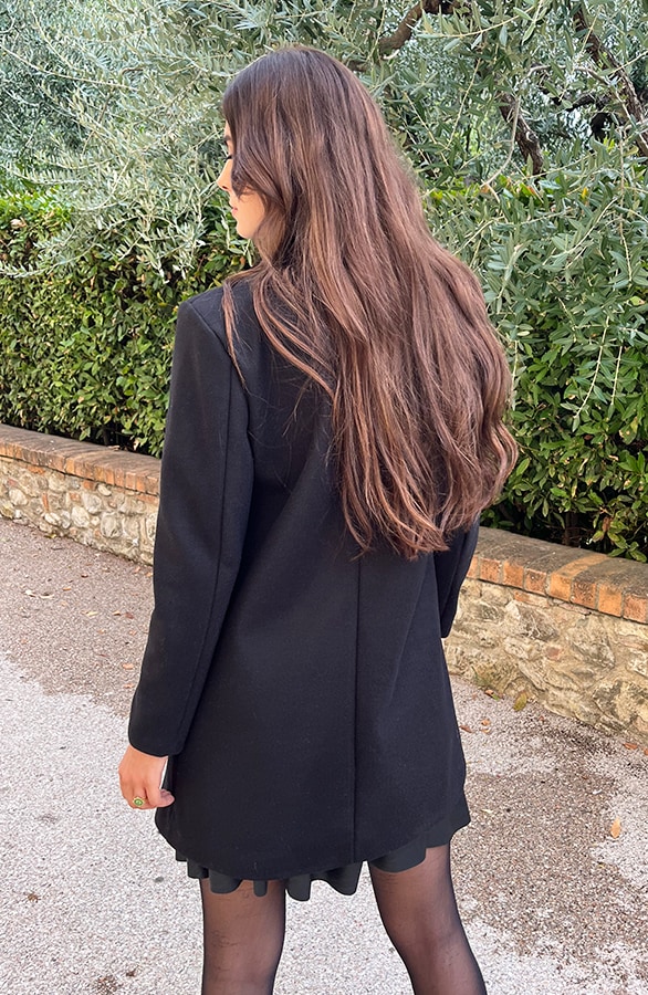 Midi Trenchcoat Zwart – shoparchief, foto 4