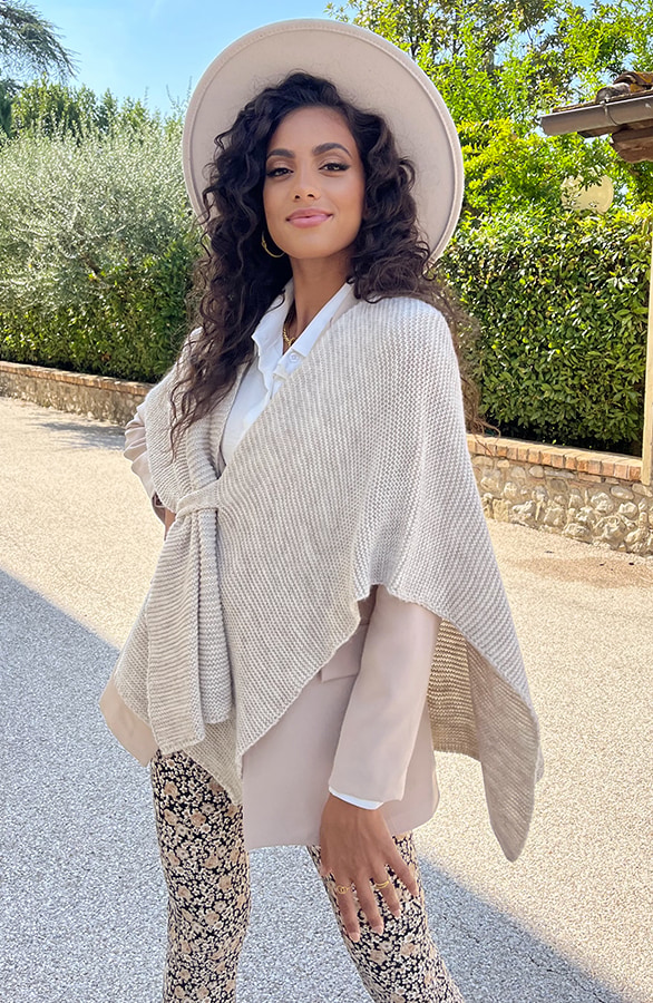 Overslag Poncho Beige – shoparchief, foto 3
