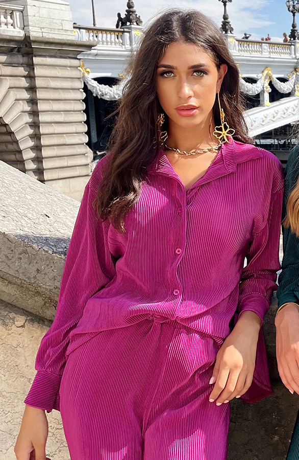 Plissé Blouse Magenta – shoparchief