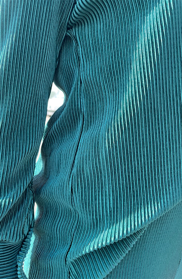 Plissé Blouse Smaragd – shoparchief, foto 3