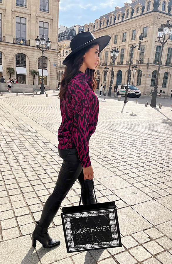 Print Blouse Magenta – shoparchief, foto 4