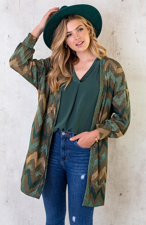 Print Lurex Vest Smaragd – shoparchief, foto 3