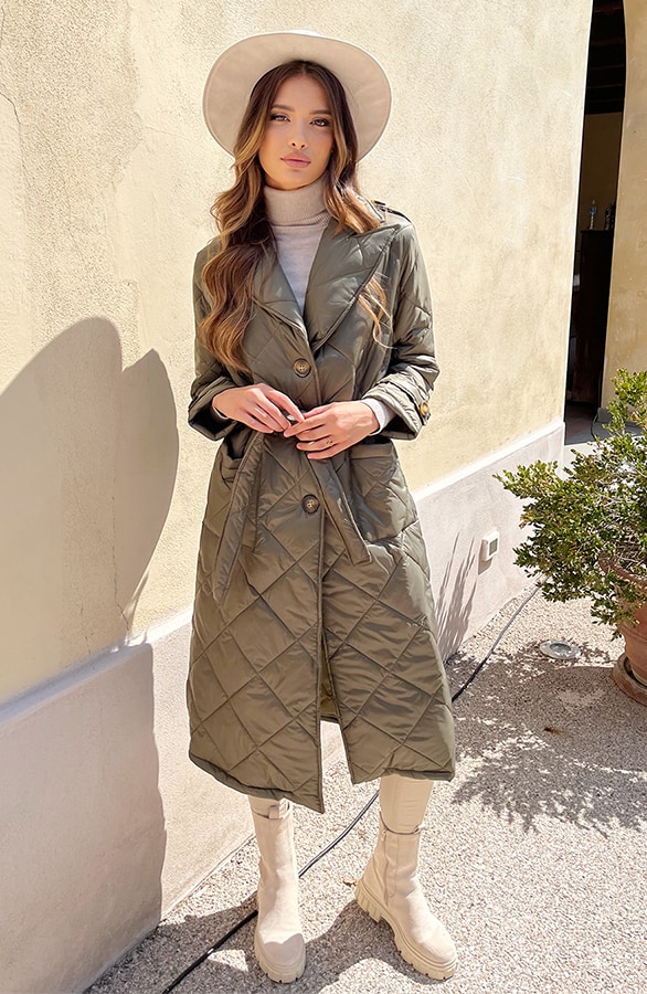 Quilted Trenchcoat Army – shoparchief, foto 2