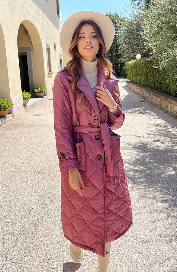 Quilted Trenchcoat Dust Pink – shoparchief, foto 2