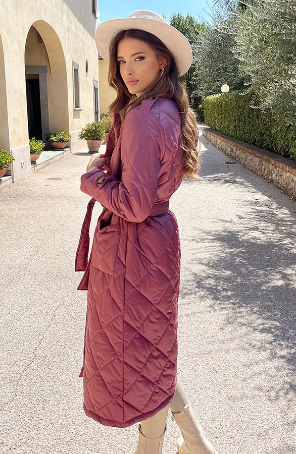 Quilted Trenchcoat Dust Pink – shoparchief, foto 3