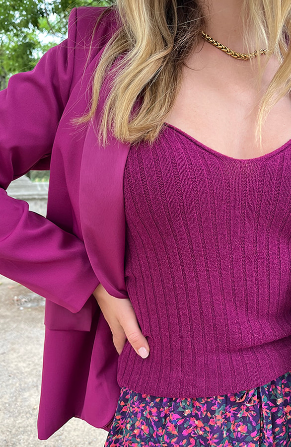 Ribstof Top Magenta – shoparchief, foto 3