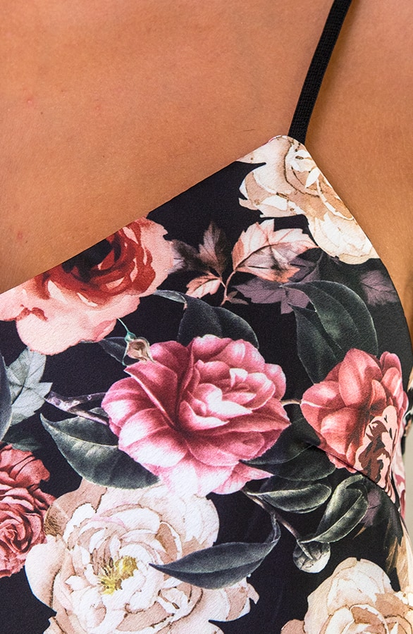 Spaghetti Top Met Bloemen Zwart Roze 2.0 – shoparchief, foto 4