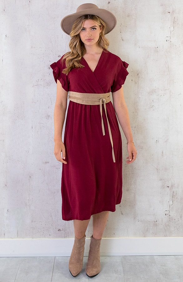 St. Tropez Jurk Midi Bordeaux 2.0 – shoparchief, foto 2