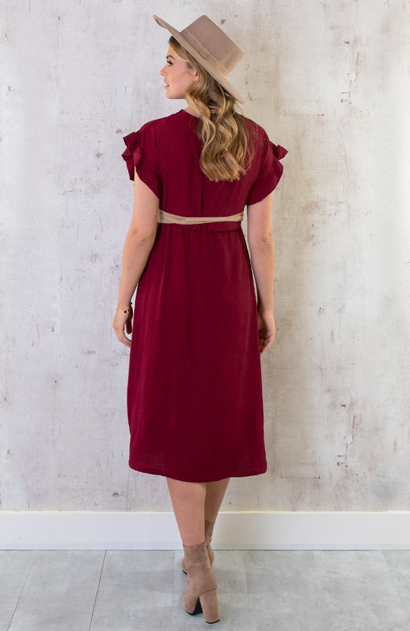 St. Tropez Jurk Midi Bordeaux 2.0 – shoparchief, foto 5