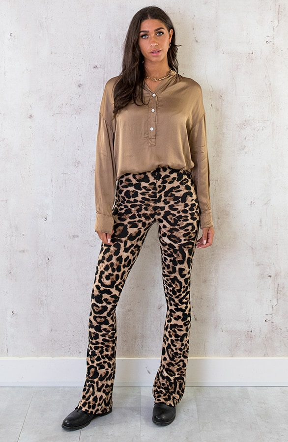 Zijden Knopen Blouse Camel – shoparchief, foto 6