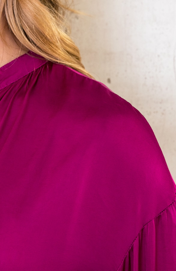 Zijden Knopen Blouse Magenta – shoparchief, foto 8