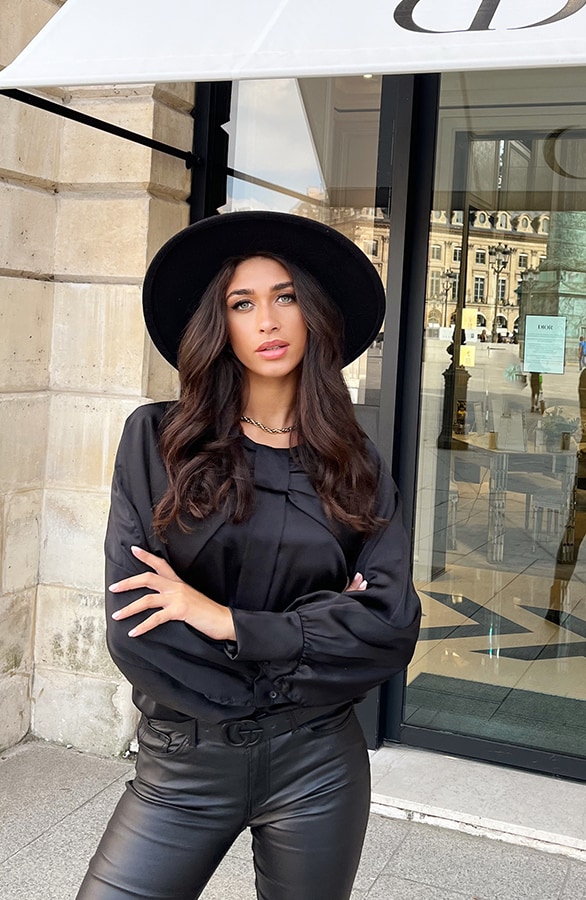 Zijden Strik Blouse Zwart – shoparchief, foto 3