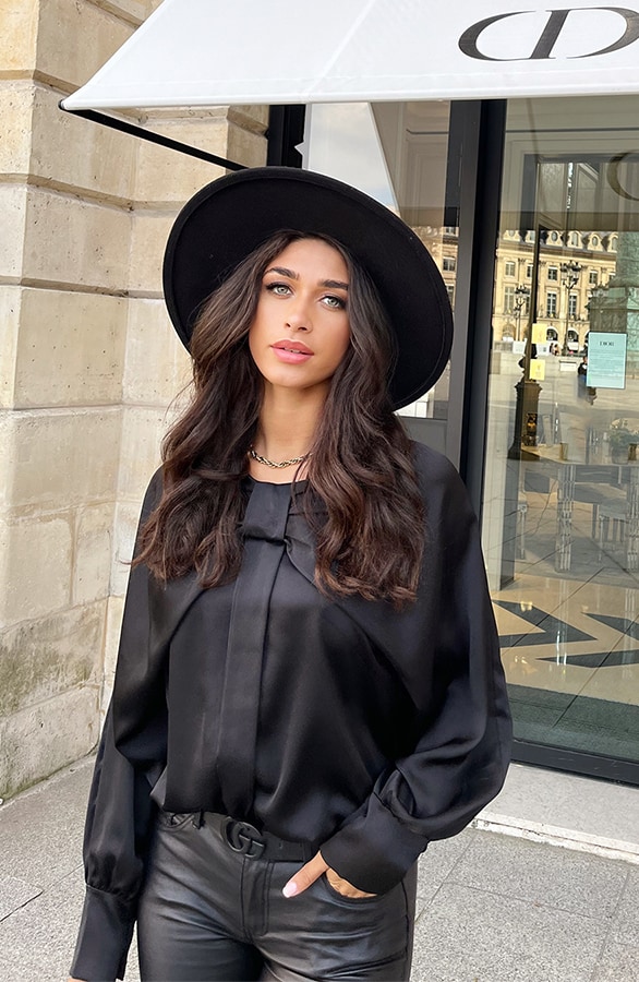 Zijden Strik Blouse Zwart – shoparchief, foto 5