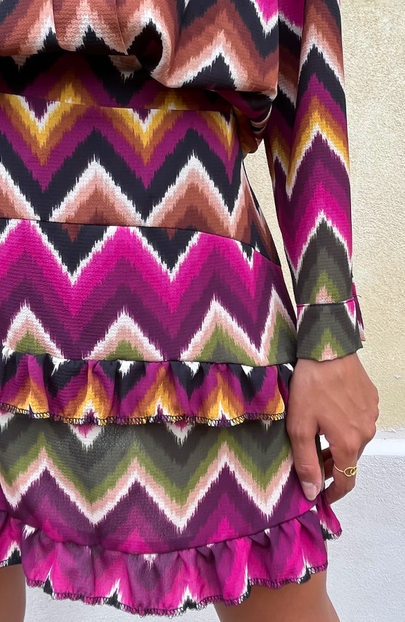 Laagjes Rok Aztec Print Magenta – shoparchief, foto 10