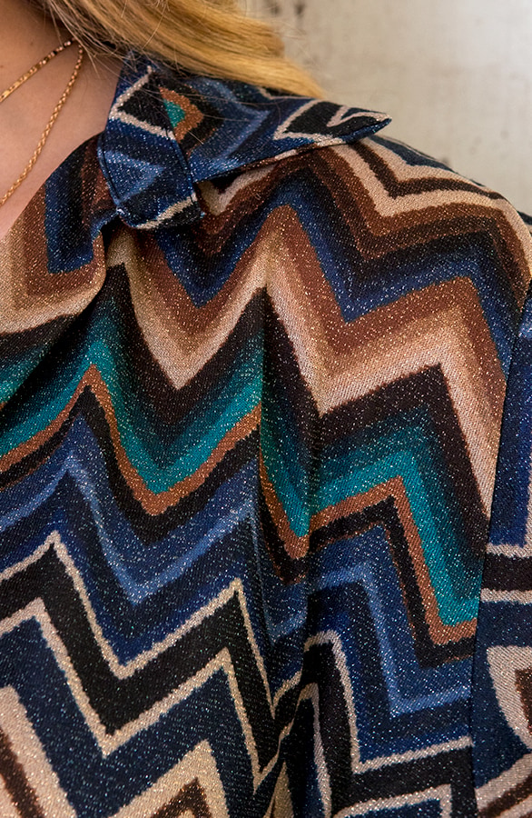Aztec Overslag Strik Jurk Blauw – shoparchief, foto 6