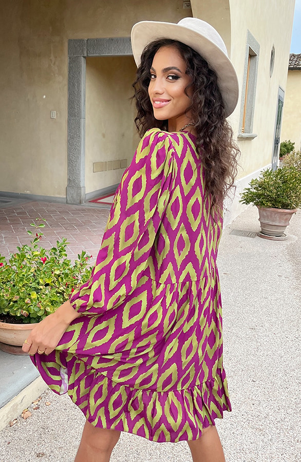 Aztec Tuniek Paars Groen – shoparchief, foto 4